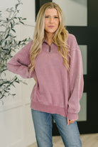 You Should Know Half Zip Pullover in Light Rose Womens Ave Shops- Tilden Co.