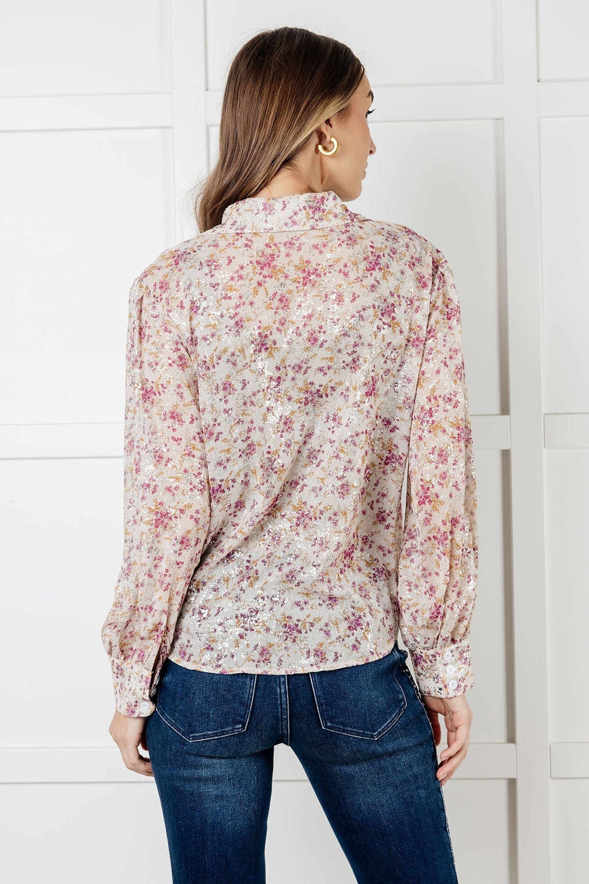 You and I Connect Floral Button Up Blouse Blouse Ave Shops- Tilden Co.