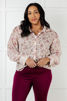 You and I Connect Floral Button Up Blouse Blouses Ave Shops- Tilden Co.