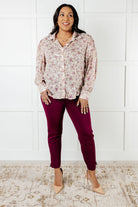 You and I Connect Floral Button Up Blouse Blouses Ave Shops- Tilden Co.