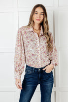 You and I Connect Floral Button Up Blouse Blouses Ave Shops- Tilden Co.