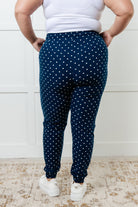 Your New Favorite Joggers in White Polka Dot Bottoms Ave Shops- Tilden Co.