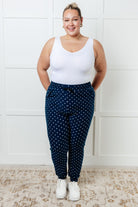 Your New Favorite Joggers in White Polka Dot Bottoms Ave Shops- Tilden Co.