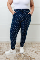 Your New Favorite Joggers in White Polka Dot Bottoms Ave Shops- Tilden Co.