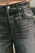 Zenim Printed High Waisted Shorts in Charcoal Shorts Ave Shops- Tilden Co.