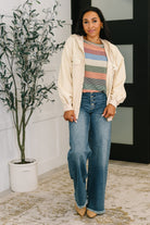 To Be Determined Drop Shoulder Top in Rust, Olive and Blue Womens Ave Shops- Tilden Co.