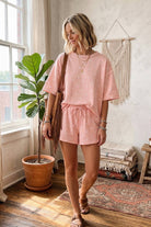 Pink Polka Dot Lounge Shorts Shorts Sewn and Seen- Tilden Co.