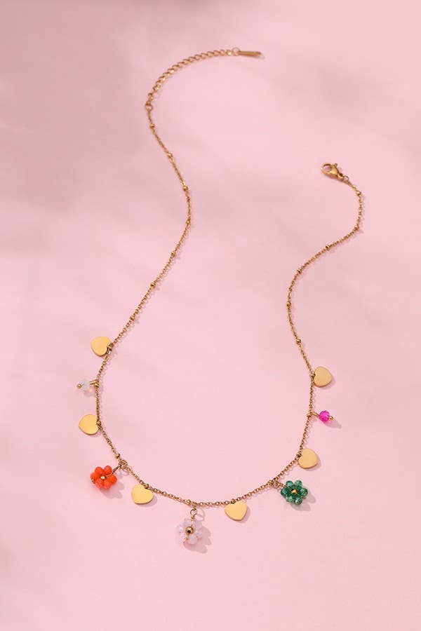 18K Stainless Steel Seedbead Necklace JOSSLYN by wall to wall- Tilden Co.