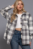 Checkered Fleece Shacket Shacket Active Basic | Active USA- Tilden Co.
