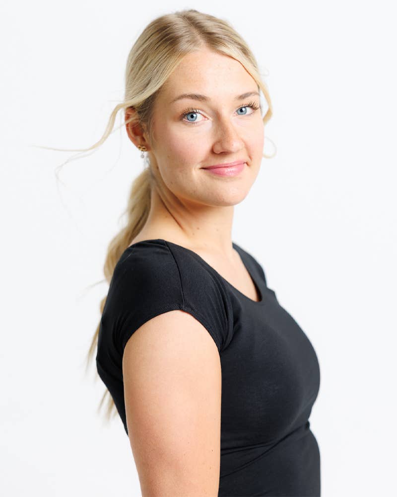 Essential Basic Layering Short Sleeve Scoop Neck Tee Layering Top Downeast- Tilden Co.