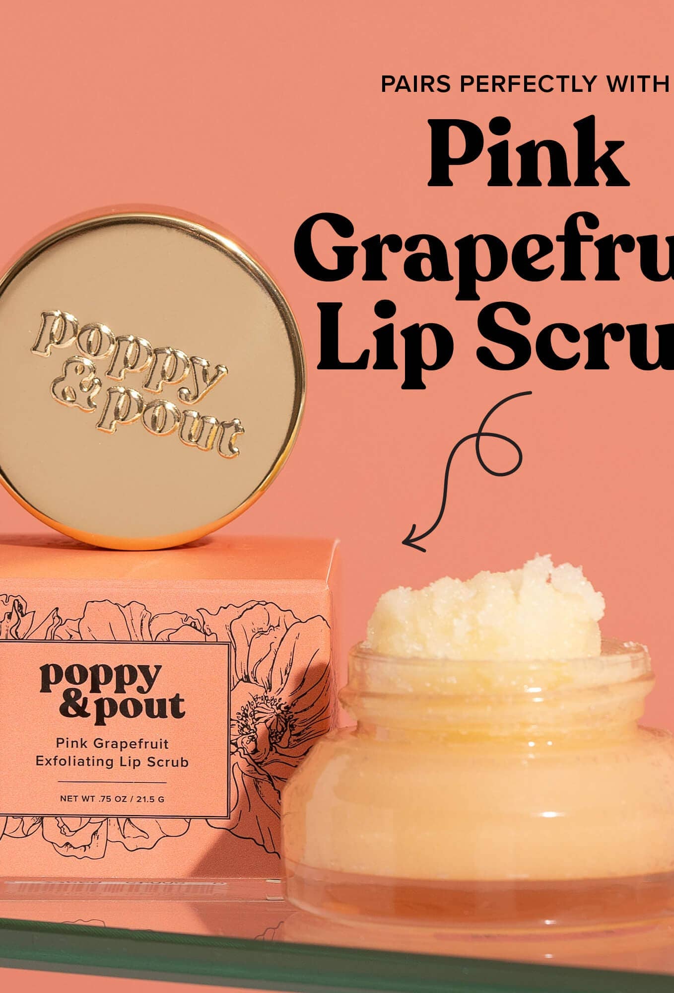 Lip Balm, Pink Grapefruit    lip balm Poppy & Pout- Tilden Co.