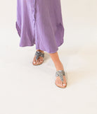 Amare Beaded Sandals in Silver 130 Sandals Naughty Monkey- Tilden Co.