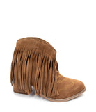 Amos Fringe Ankle Bootie in Tan Suede    Shoes Ave Shops- Tilden Co.