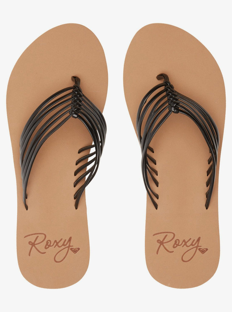 Jasmine Flip Flops in Black    Sandals Roxy- Tilden Co.