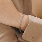 18K STAINLESS STEEL LAYERED BRACELET Silver Silver JOSSLYN by wall to wall- Tilden Co.