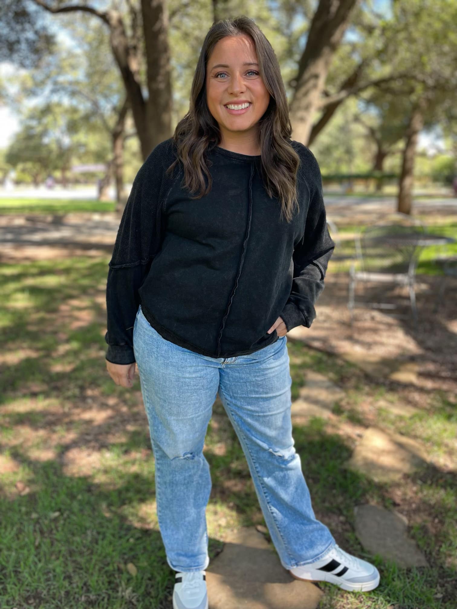 PREORDER: Best Selling Elliott Exposed Seam Sweatshirt in Five Colors Womens Ave Shops- Tilden Co.