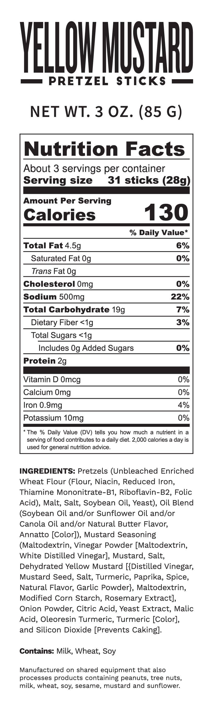 Pop Daddy – Yellow Mustard Seasoned Pretzels 3.0oz Pop Daddy Snacks- Tilden Co.