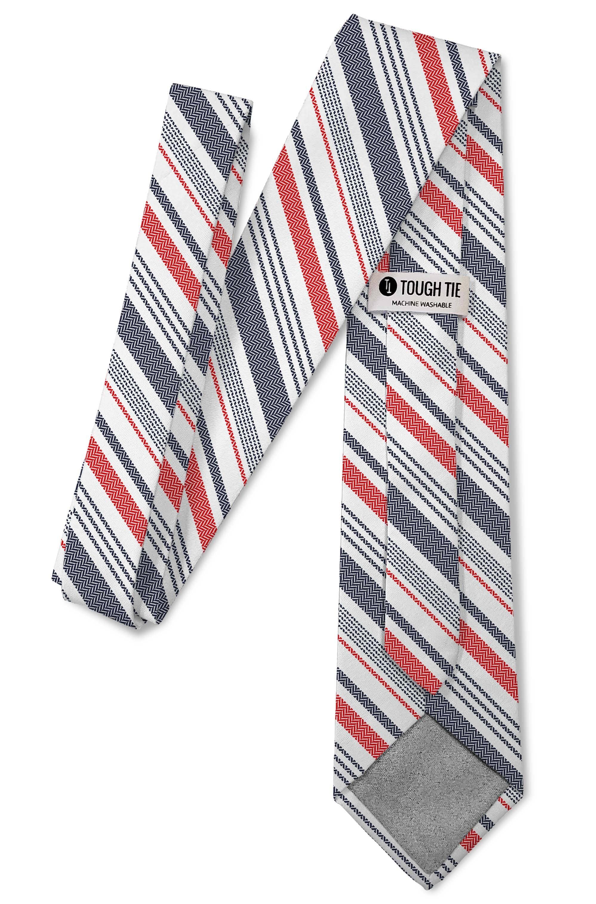Pitcher – Textured Red White and Blue Striped Tie necktie Tough Apparel- Tilden Co.