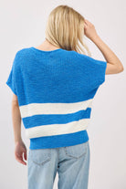 Blue Striped Sleeveless Sweater Sweater Sewn and Seen- Tilden Co.