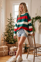 Holiday Stripe Sweater Small Small Sweater Sewn and Seen- Tilden Co.