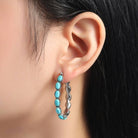 Western Turquoise Hoop Earrings | 40E437 JOSSLYN by wall to wall- Tilden Co.
