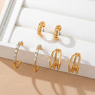 Baguette Geo Hoop Trio Earrings | 80E61782 JOSSLYN by wall to wall- Tilden Co.