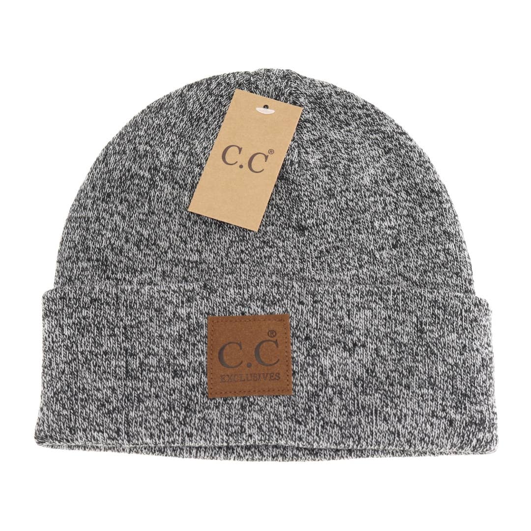 Unisex Classic Oversized Logo CC Beanie Black Mix Black Mix  beanie C.C Beanie- Tilden Co.