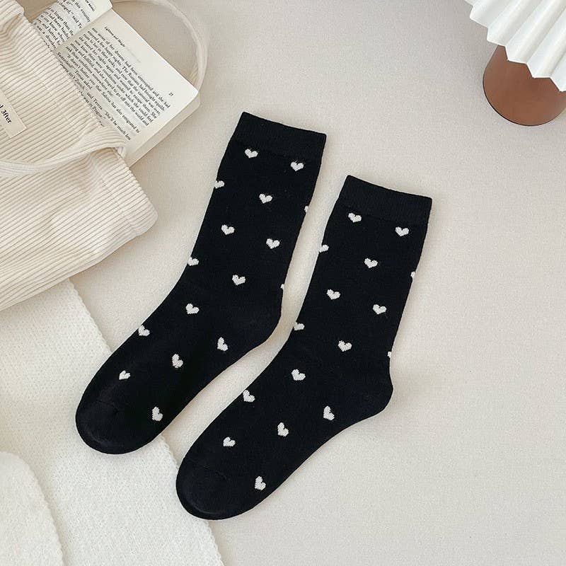 Sweetheart Crew Socks| 40S02081 Black Black JOSSLYN by wall to wall- Tilden Co.