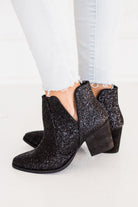 Fiera Glitter Booties in Black 110 Fashion Boots Naughty Monkey- Tilden Co.