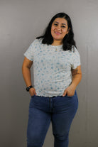 Lettuce Edge Tee in Blue Horizon Bloom Tees Mikarose- Tilden Co.