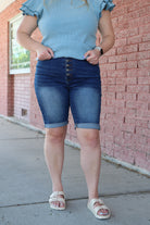 Signature Stretch Bermuda Shorts jeans Tea n Rose- Tilden Co.
