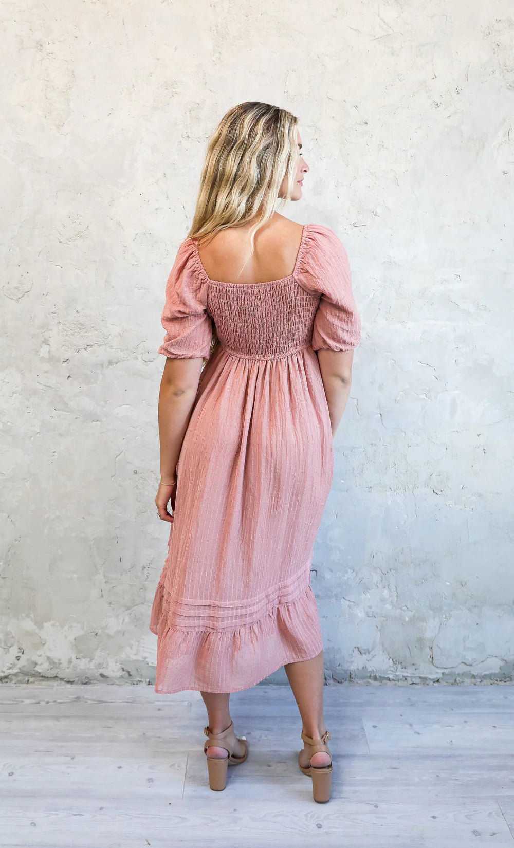 Bronte Dress in Pink Sand    Dress Mikarose- Tilden Co.