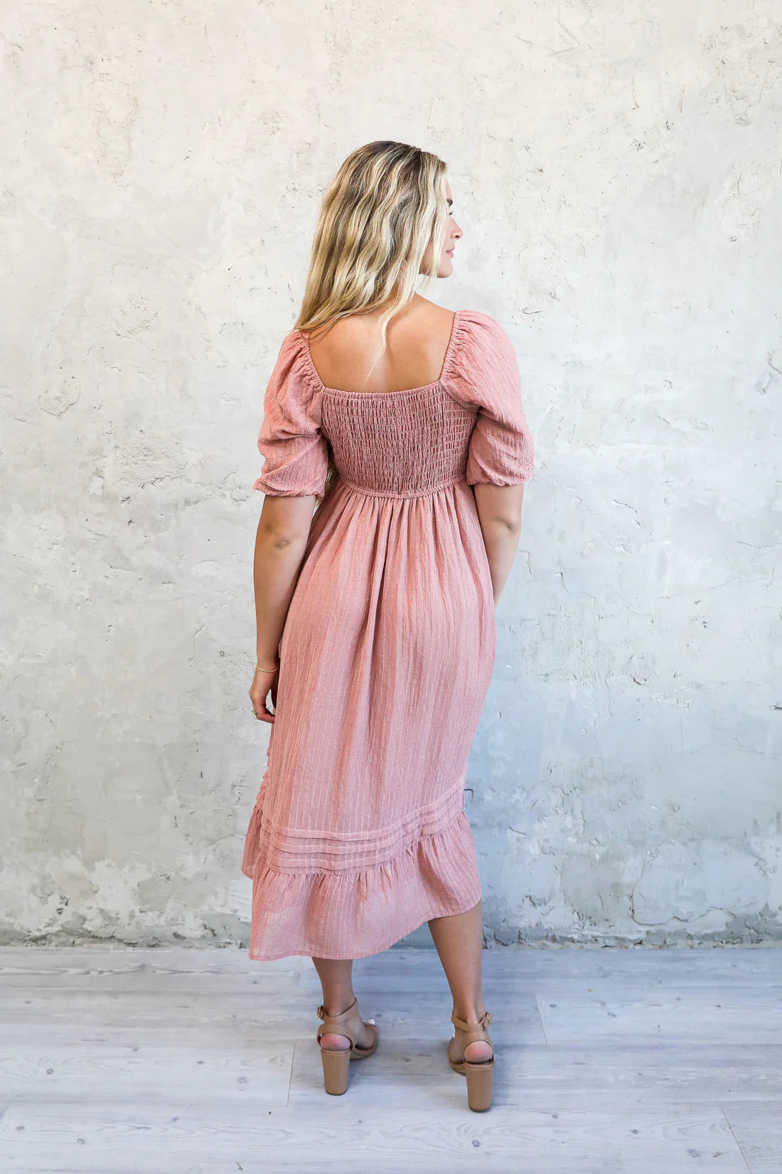 Bronte Dress in Pink Sand    Dress Mikarose- Tilden Co.
