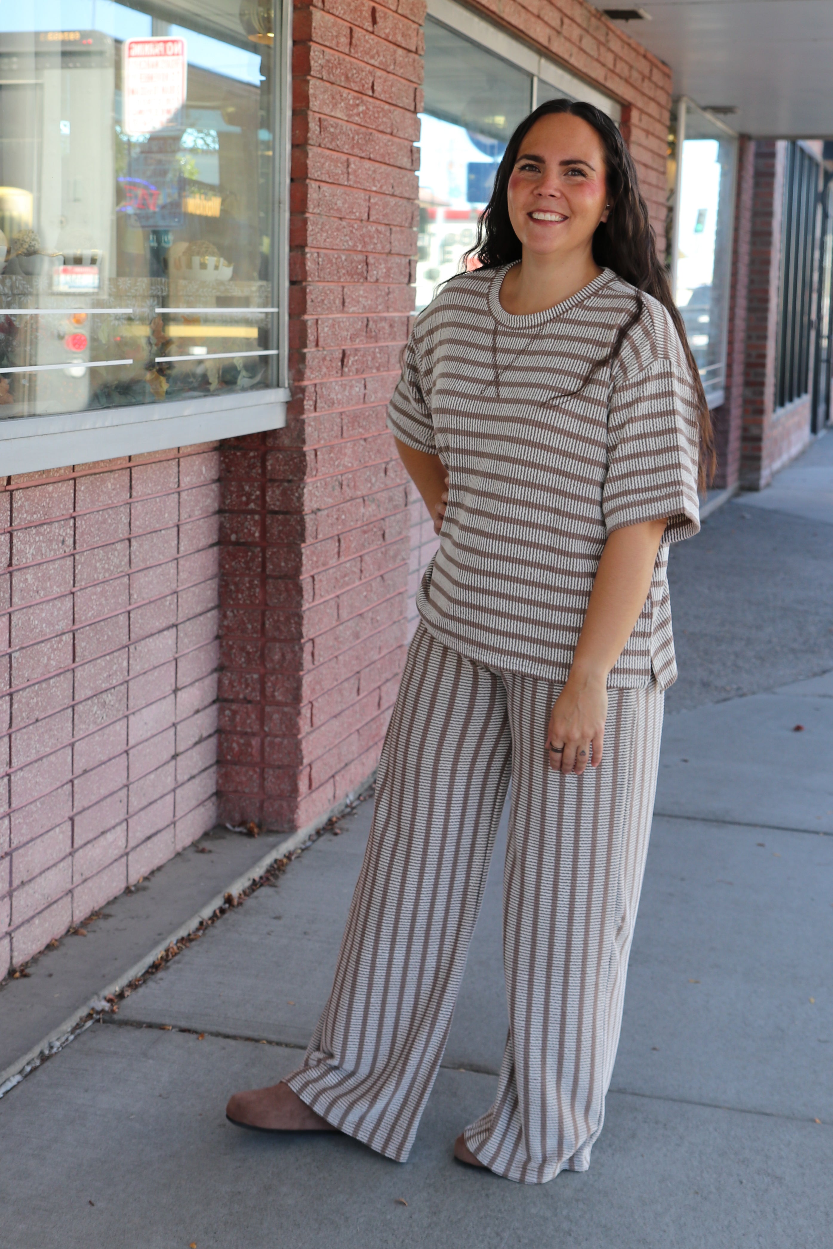 Everyday Stripe Ribbed Pants Casual Pants Zenana- Tilden Co.
