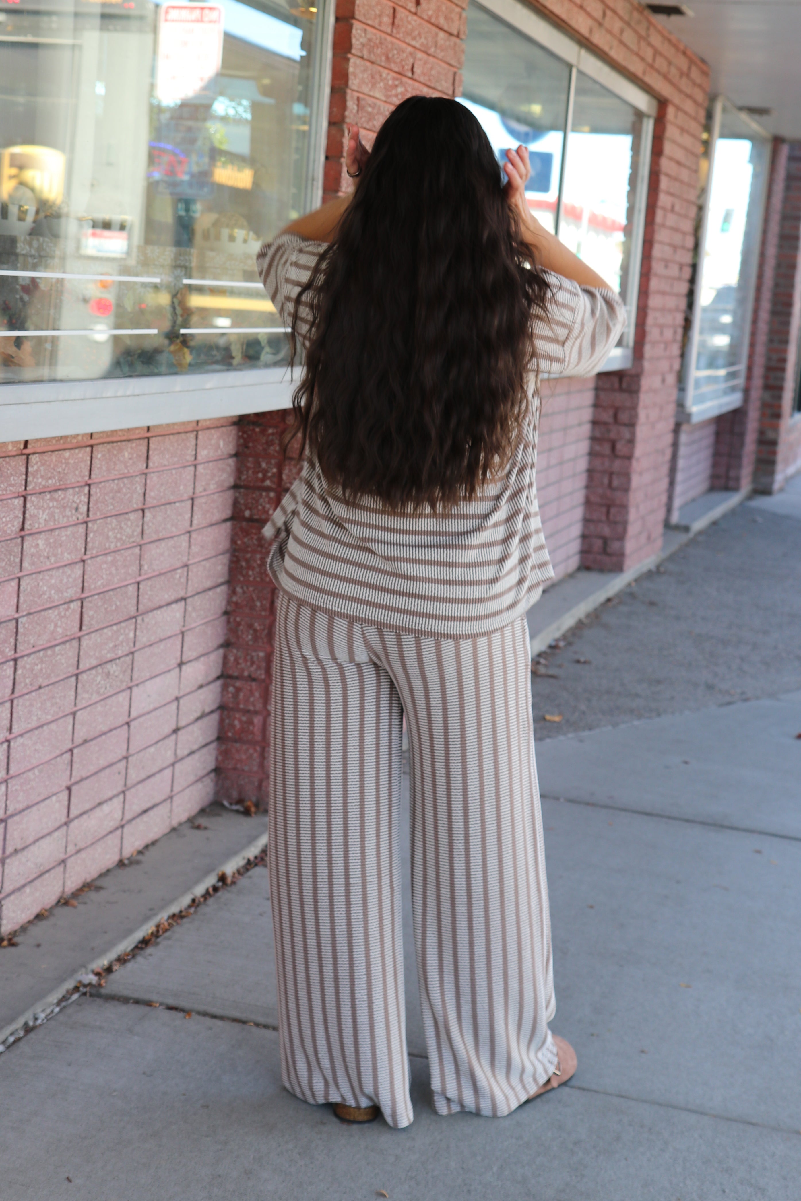 Everyday Stripe Ribbed Pants Casual Pants Zenana- Tilden Co.