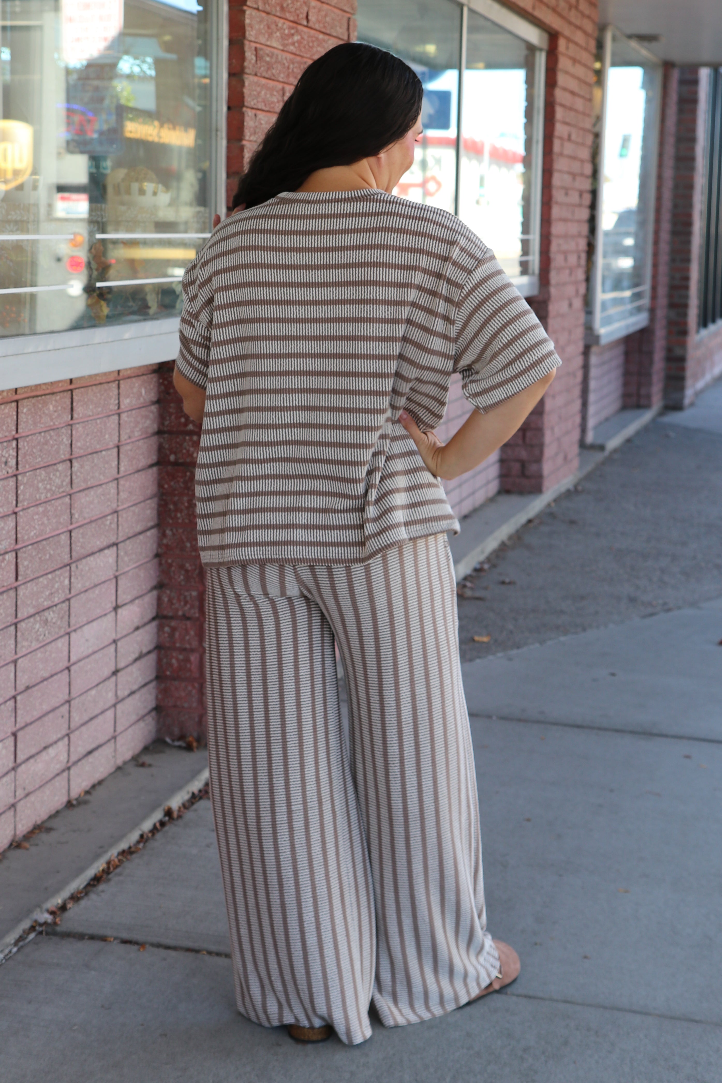 Everyday Striped Ribbed Top Short Sleeve Top Zenana- Tilden Co.