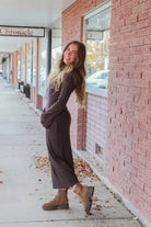 The Boston Dress in Smoky Walnut Shirts & Tops Mikarose- Tilden Co.