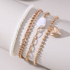 Heart Pearl Link Bracelet Stack JOSSLYN by wall to wall- Tilden Co.