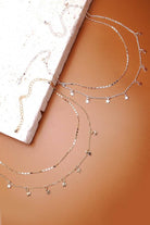 DELICATE DOUBLE LAYER STAR DROP NECKLACE | 47N19411 GOLD GOLD necklace JOSSLYN by wall to wall- Tilden Co.