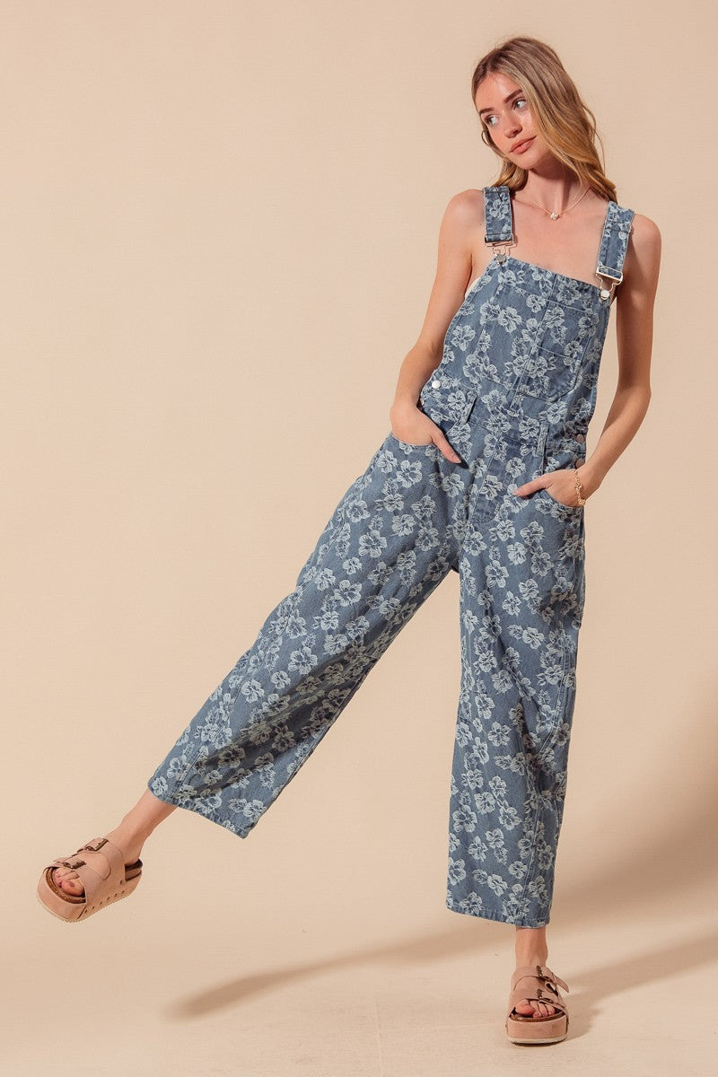Wildflower Barrel Denim Overalls overalls so me- Tilden Co.
