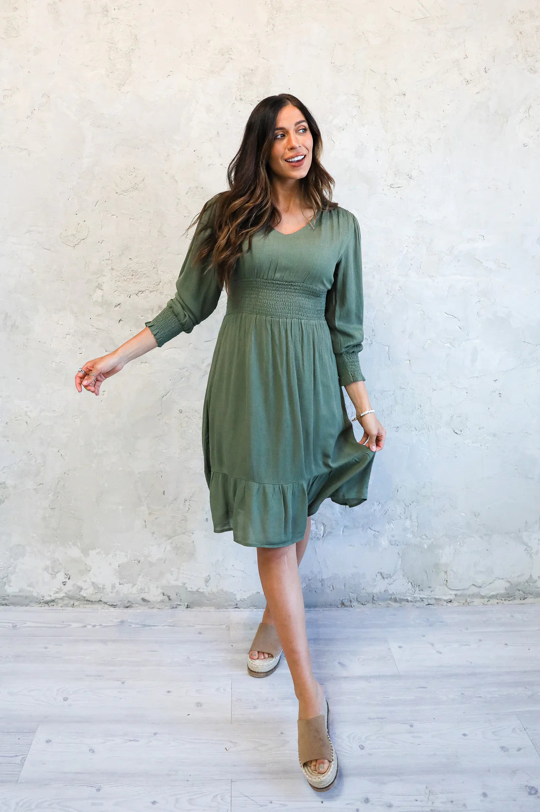 Cara Dress in Aspen Green    Dress Mikarose- Tilden Co.