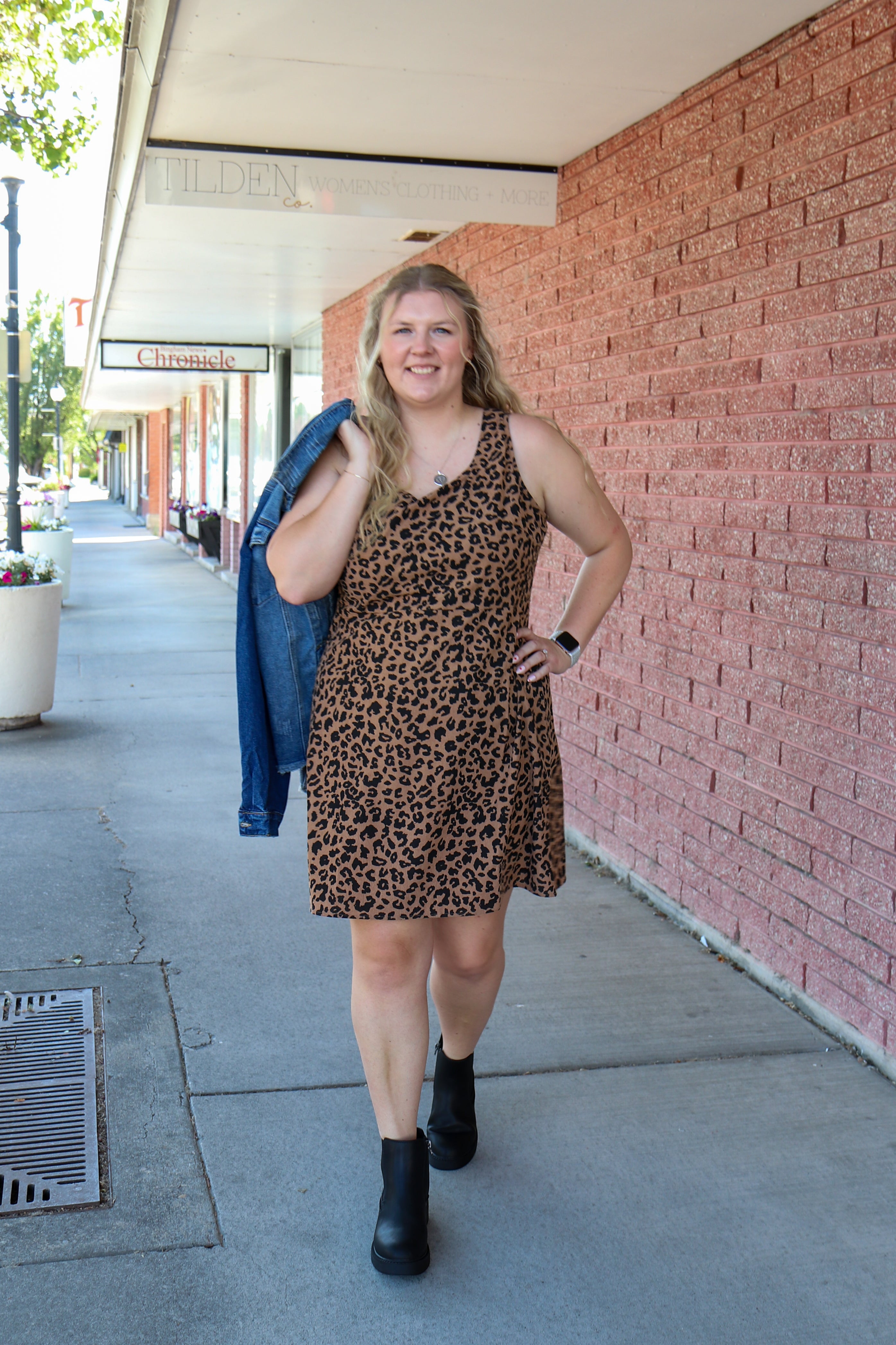 The Harper Dress in Leopard Shirts & Tops Mikarose- Tilden Co.