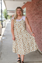 Collyns Dress in Walnut Floral Knee Length Dress Mikarose- Tilden Co.