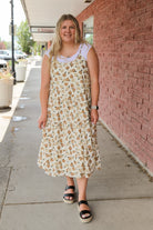 Collyns Dress in Walnut Floral Knee Length Dress Mikarose- Tilden Co.