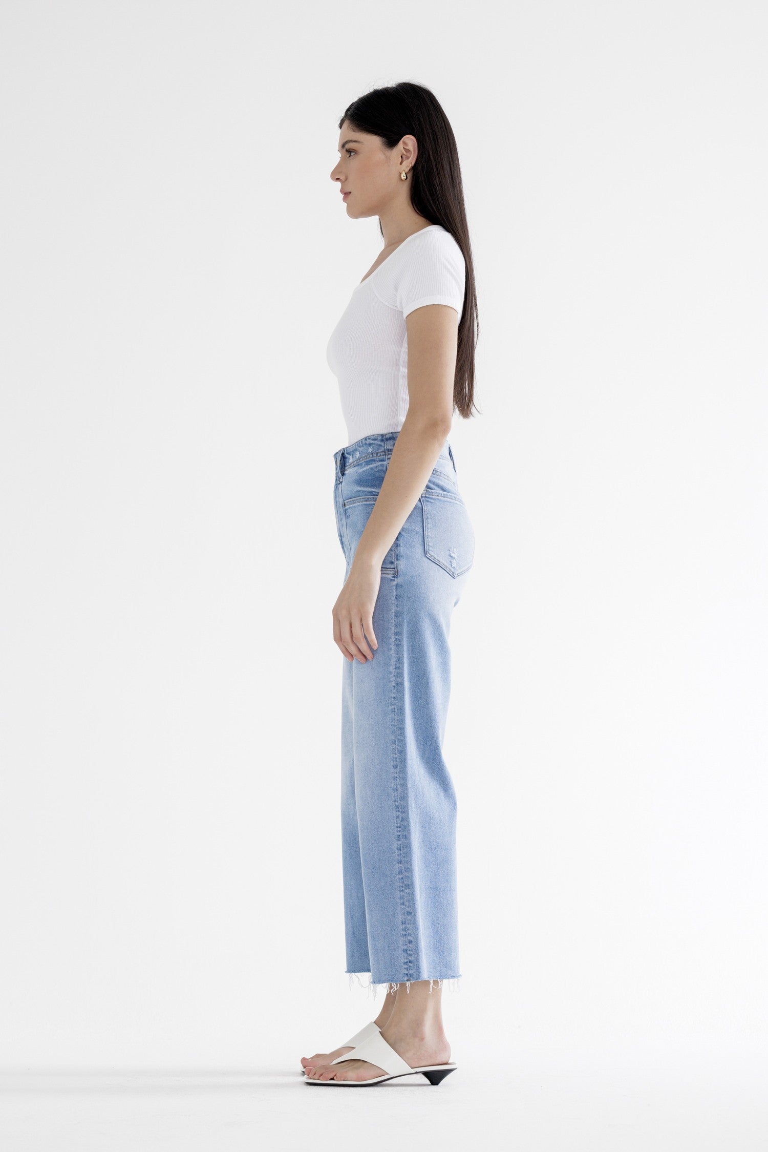 Super High Rise Wide Leg Pants Jeans Mica Denim- Tilden Co.