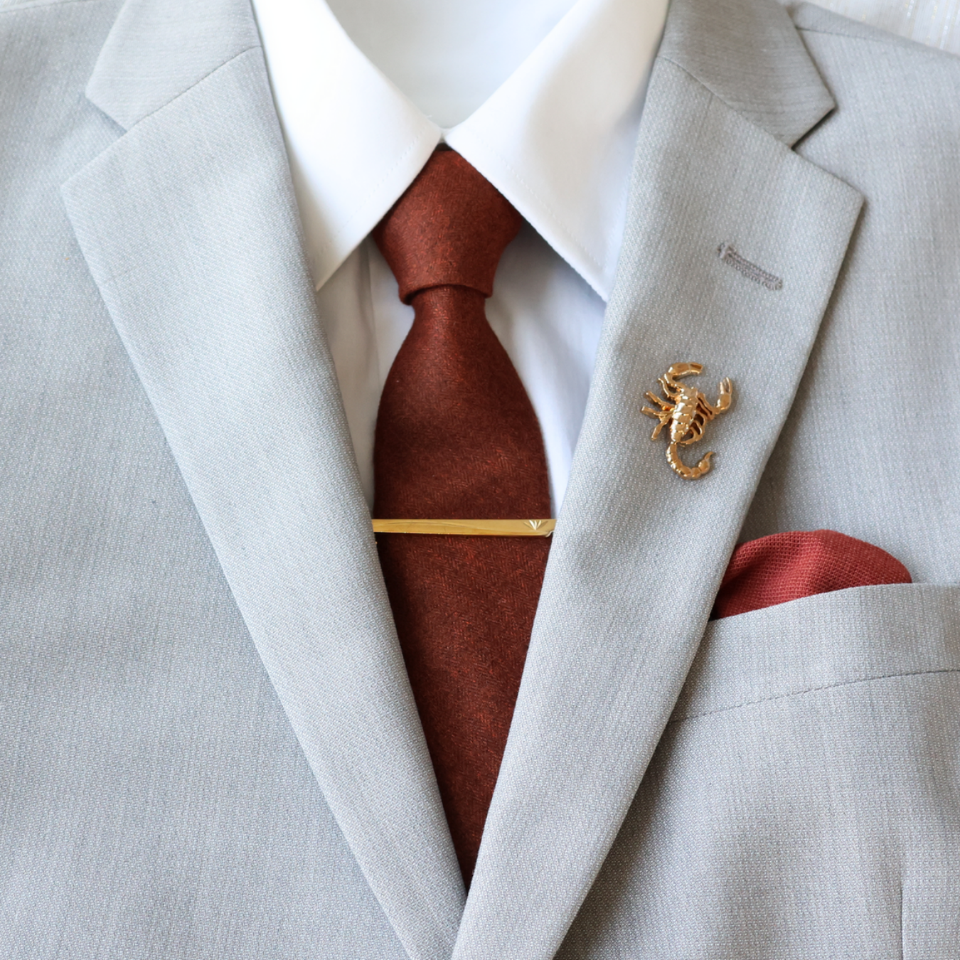 Paprika Wool Blend Solid Tie Tie Mood- Tilden Co.