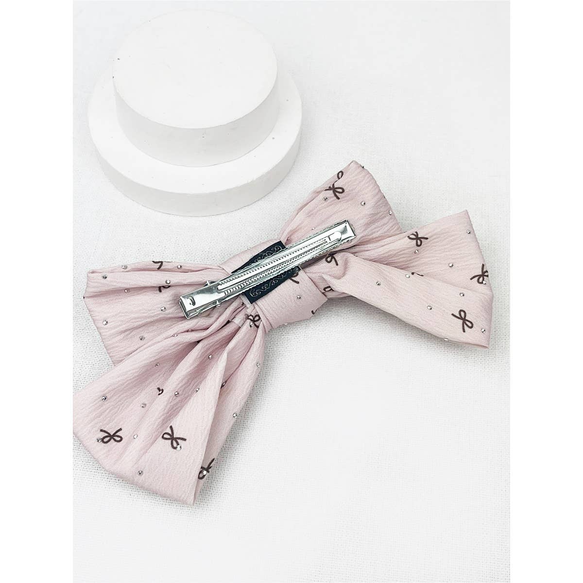 Bow Print Double Layered Bow Clips Love and Repeat- Tilden Co.