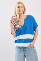 Blue Striped Sleeveless Sweater Sweater Sewn and Seen- Tilden Co.