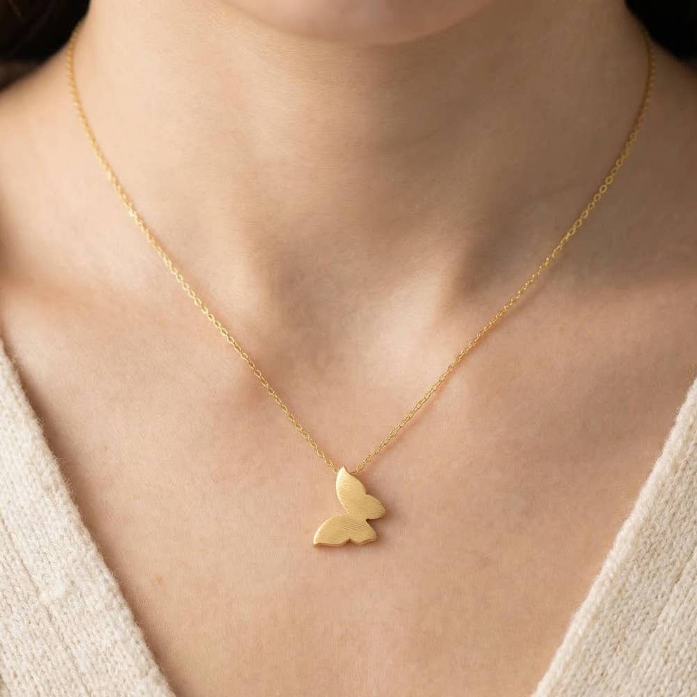Mini Butterfly Necklace Necklace Fame Accessories- Tilden Co.