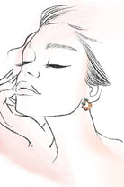 NATURAL STONE TURQ HOOP EARRINGS JOSSLYN by wall to wall- Tilden Co.